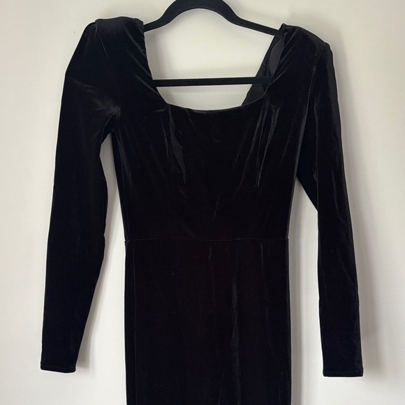 Abyss by abby Elegant Velour Black Long Sleeve Dress size XS - Picture 2 of 9